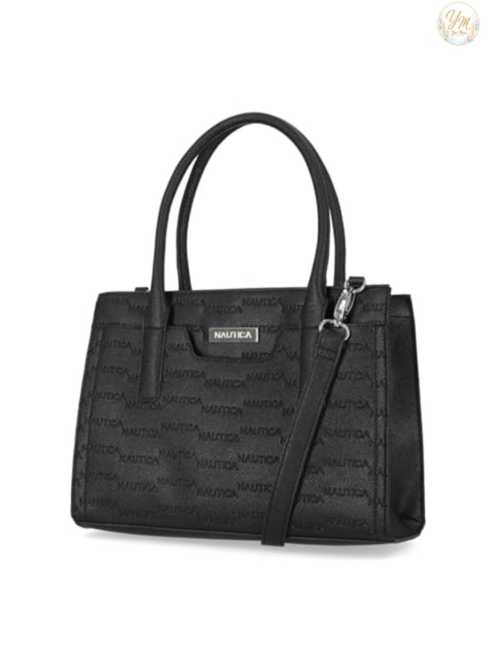 Vegan Leather Satchel Handbag with Removable Crossbody Strap